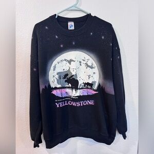 Vintage Jerzees Yellowstone Black Crewneck Size XL